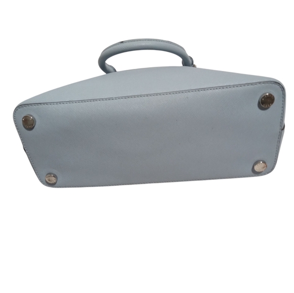 Michael Kors Jet Set Travel Saffiano Leather Tote Handbag Light Blue Structured - Picture 5 of 7